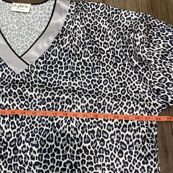 Mary‎ McFadden kaftan snow leopard print long satin - Picture 13 of 13